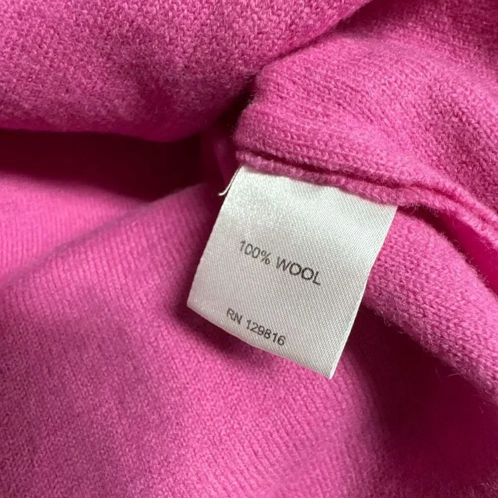 Venario Womens Pink Ruffle Neck Button Wool Jacket Size Large - Picture 6 of 7